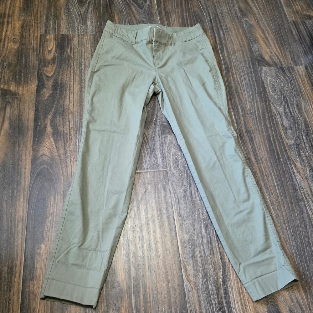 Old Navy Pixie Olive Green Mid Rise Ankle Chino Pants Womens 6 Regular